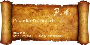 Prandorfy Antal névjegykártya